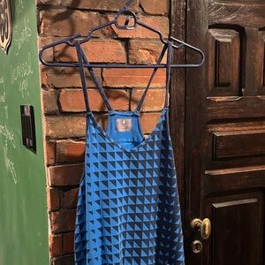 Free People Movement Hottie Hot Blue Geometric Pattern jumper jumpsuit